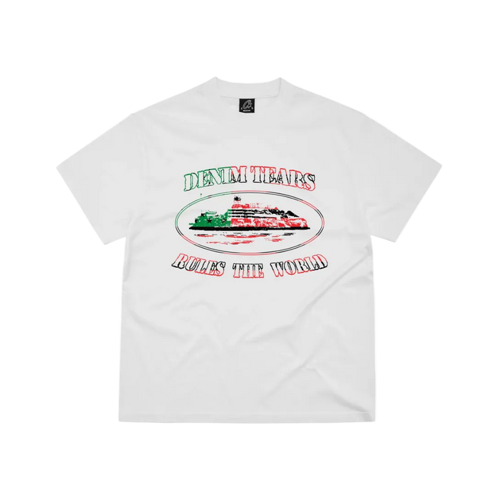Corteiz x Denim Tears Alcatraz White Tee