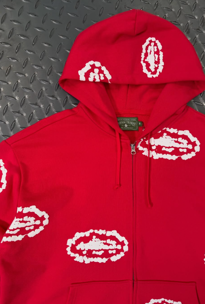 Denim Tears x Corteiz Zip Hoodie Red