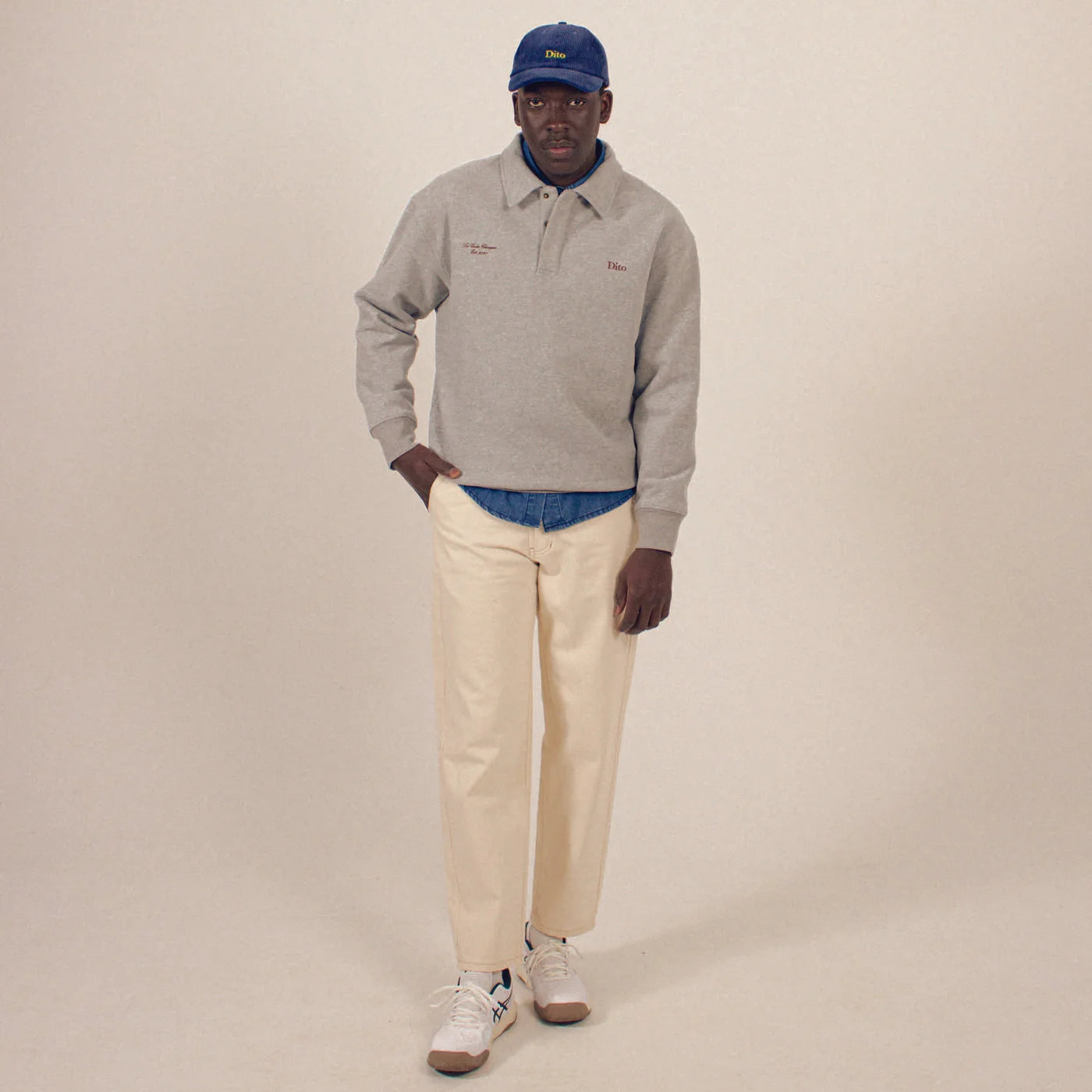 Dito Marble Quarter Zip Grey