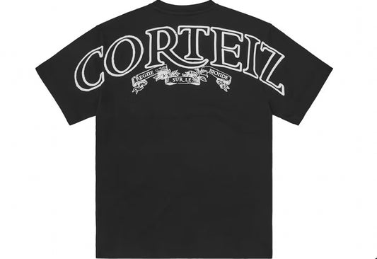 T-Shirt Corteiz großes Logo schwarz
