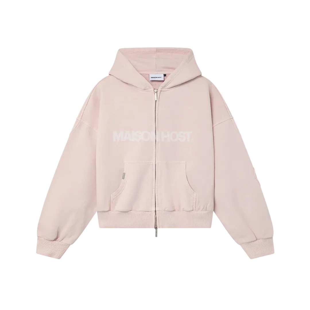 Host Erode Wave Zipped Hoodie Pink