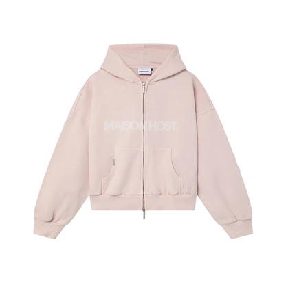 Host Erode Wave Zipped Hoodie Pink