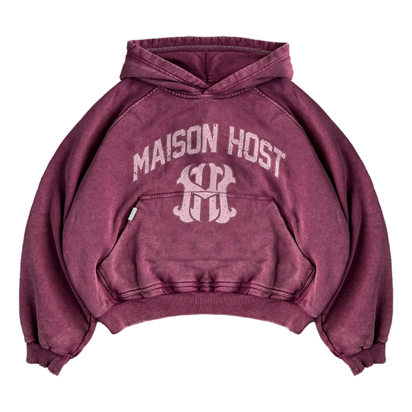 Host Dyed Varsity Hoodie Burgundy