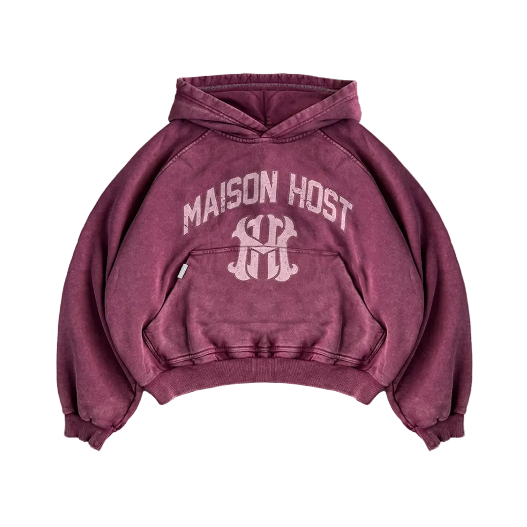 Host Dyed Varsity Hoodie Burgundy