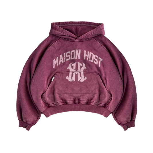 Host Dyed Varsity Hoodie Burgundy