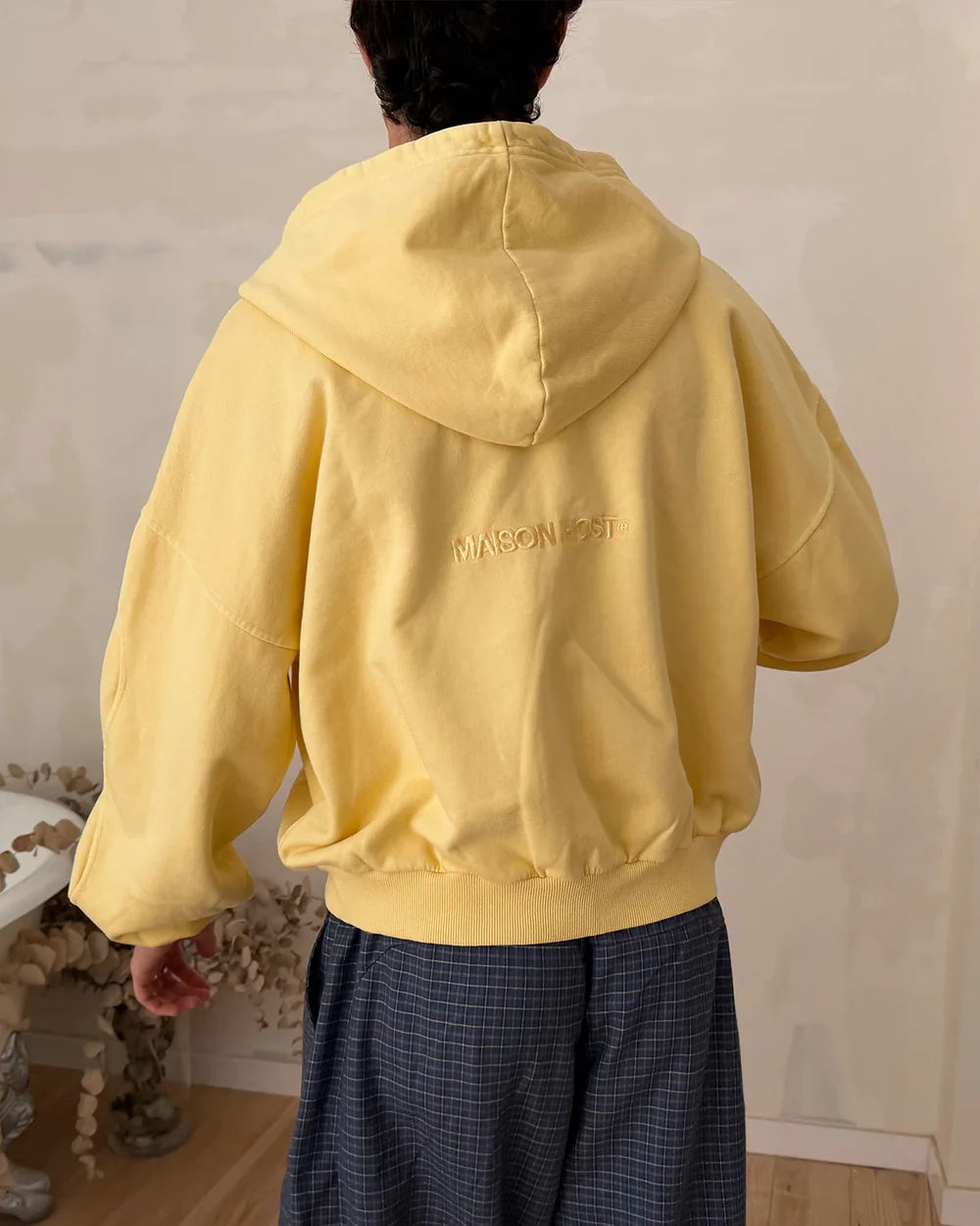 Host Erode Wave Zipped Hoodie Yellow