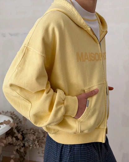 Host Erode Wave Zipped Hoodie Yellow
