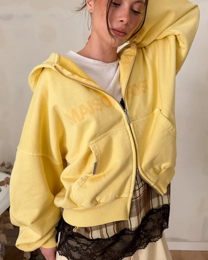Host Erode Wave Zipped Hoodie Yellow