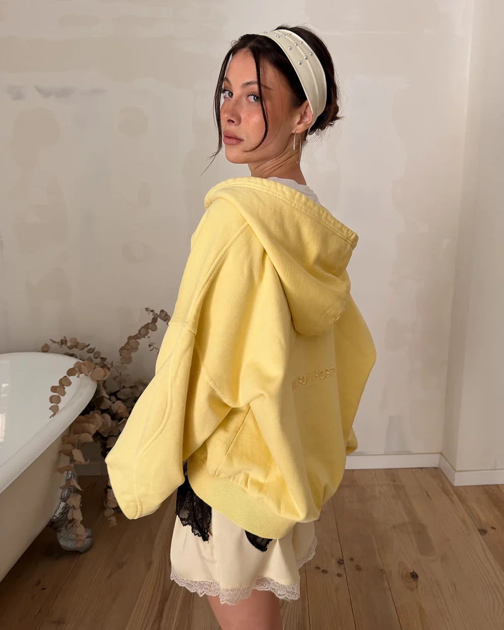 Host Erode Wave Zipped Hoodie Yellow