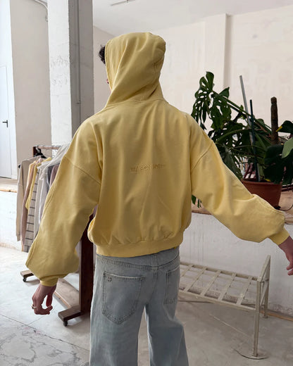 Host Erode Wave Zipped Hoodie Yellow