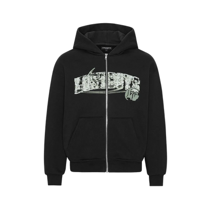 Lost Boys DIstrorted Zip Hoodie Black
