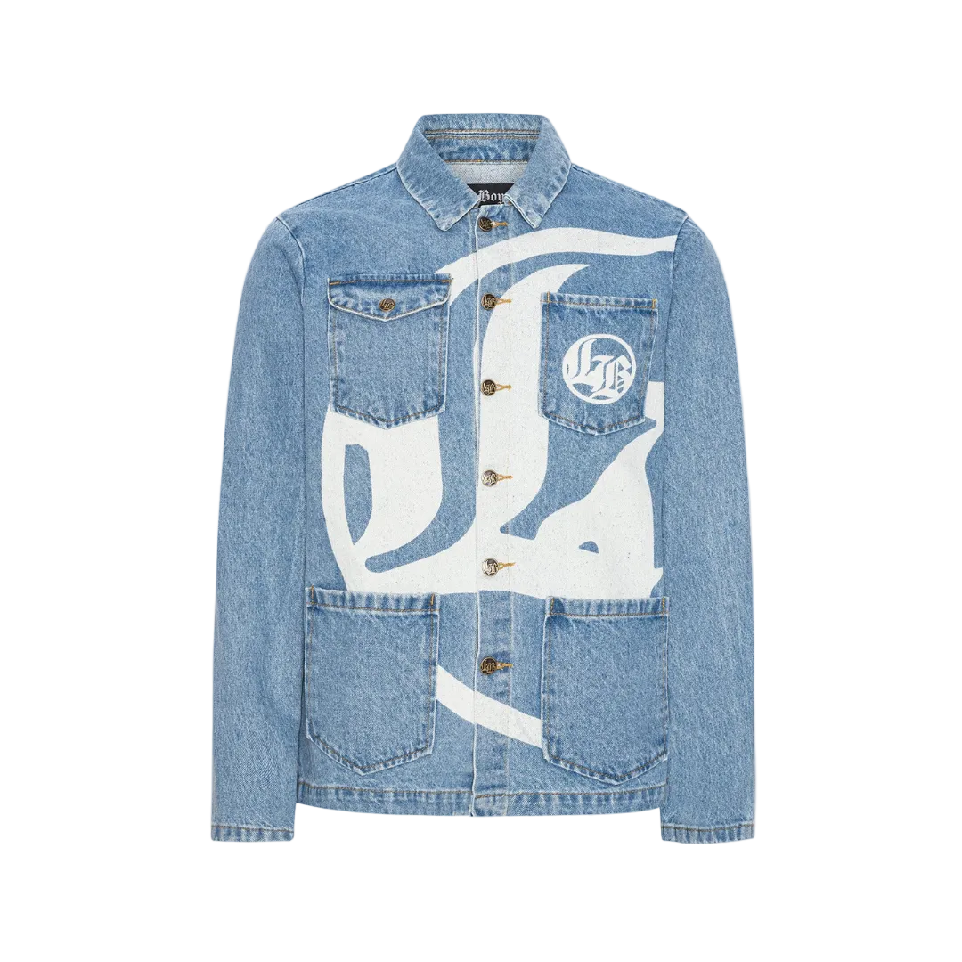 Lost Boys Logo Denim Jacket Light Blue