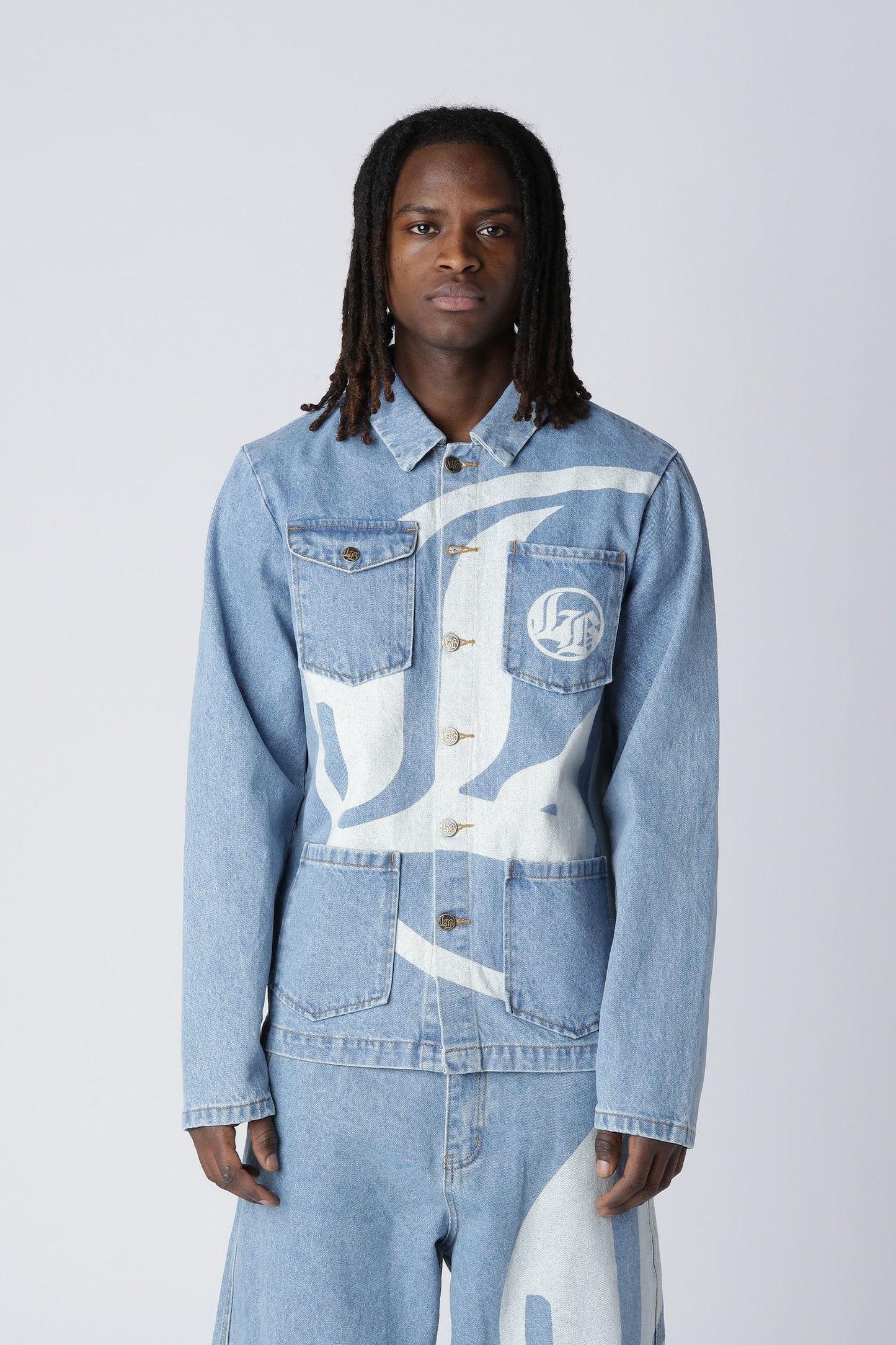 Lost Boys Logo Denim Jacket Light Blue