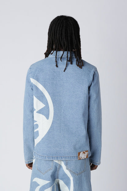 Lost Boys Logo Denim Jacket Light Blue