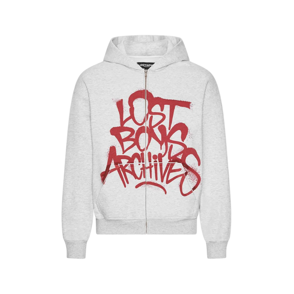 Lost Boys Tag Zip Hoodie Grey