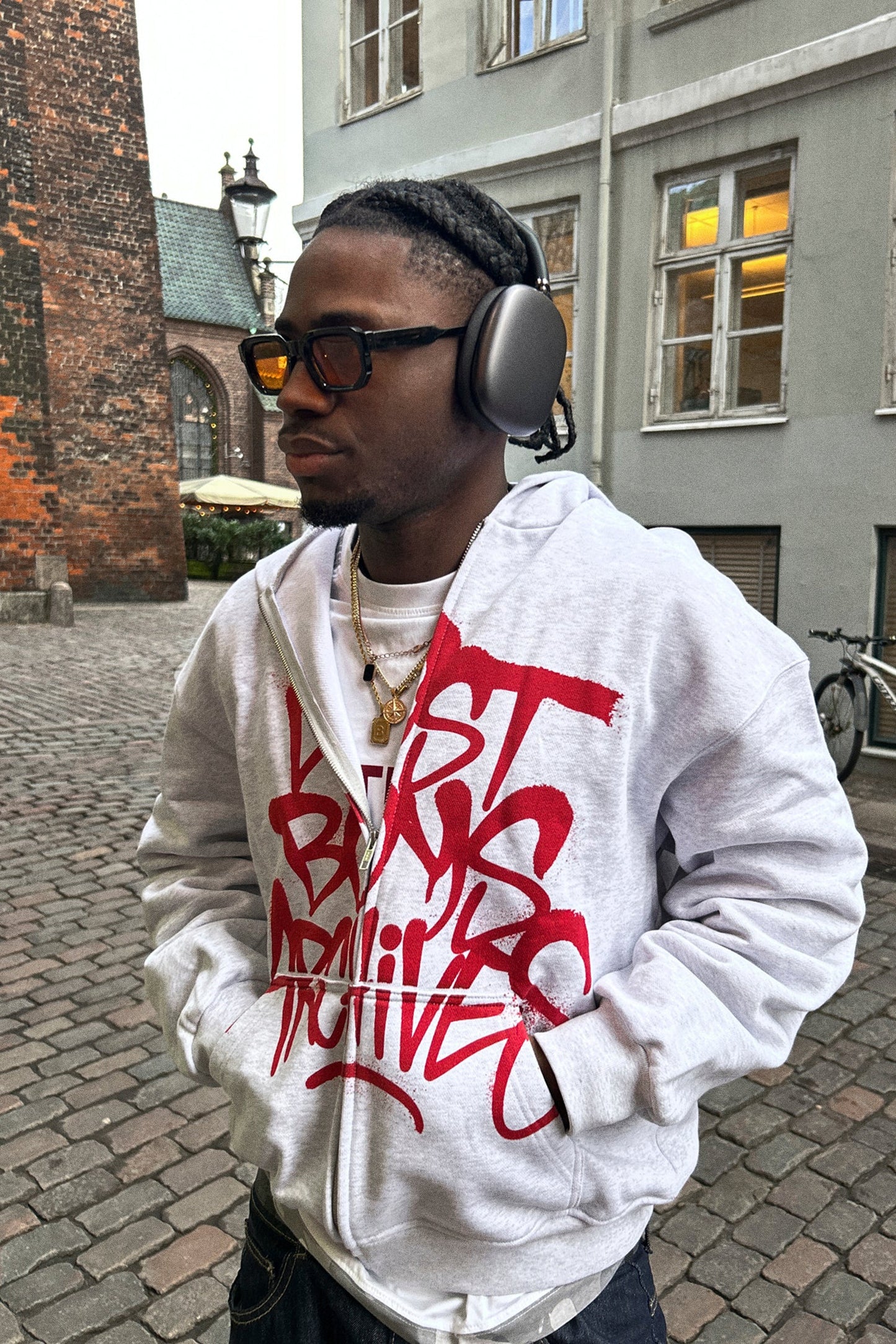 Lost Boys Tag Zip Hoodie Grey