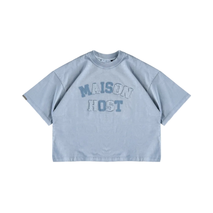 Maison Host Applique Dyed Tee Blau