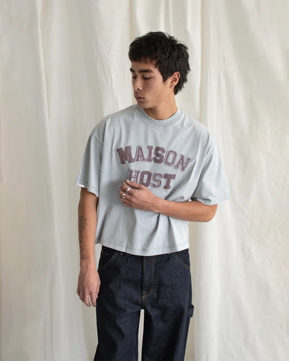 Maison Host Applique Dyed Tee Grau
