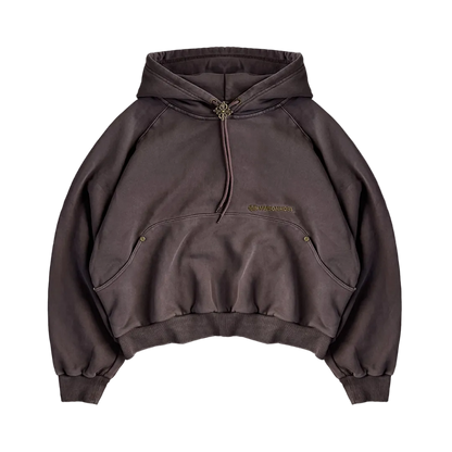 Maison Host Bolo Tie Hoodie Brown