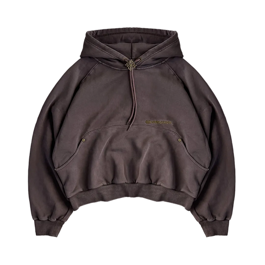 Maison Host Bolo Tie Hoodie Brown
