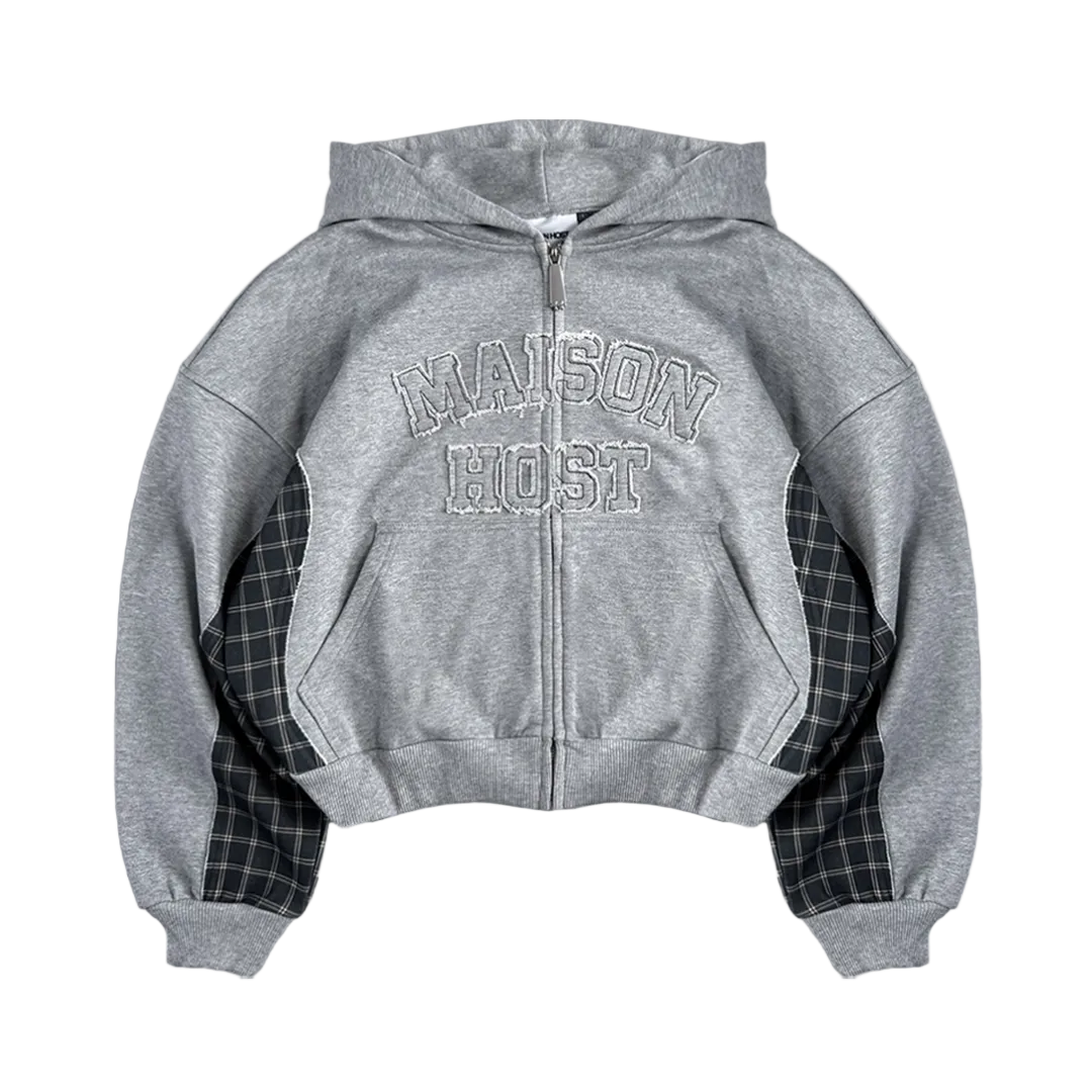 Maison Host Checked Zipped Grey