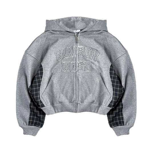 Maison Host Checked Zipped Grey