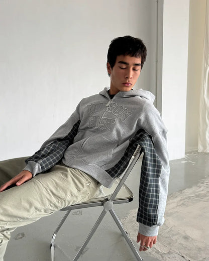Maison Host Checked Zipped Grey
