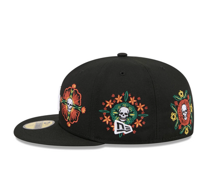 New Era 59FIFTY LA Skull and Flowers