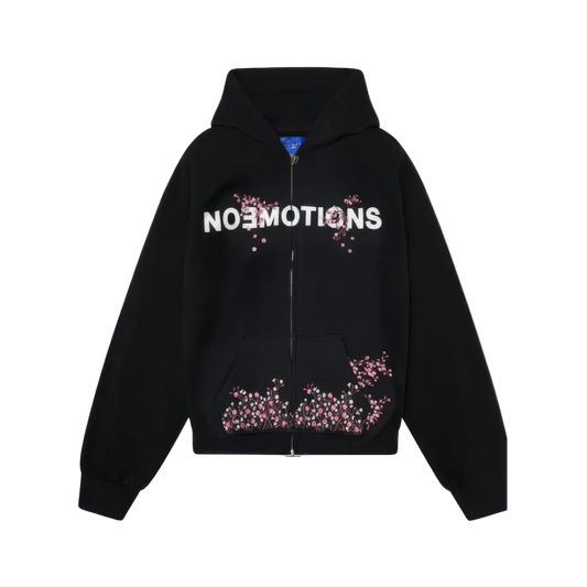 NoEmotions Blossom Zip Hoodie Black