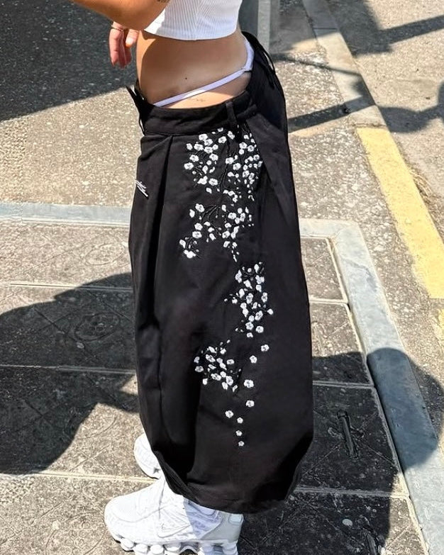 NoEmotions Flower Jort Black