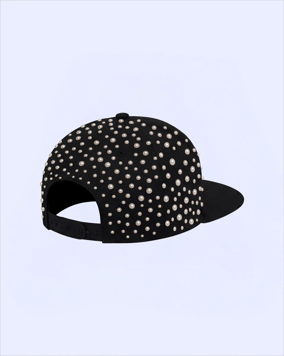 NoEmotions Pearl Hat Black