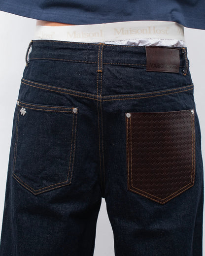 Host Raw Leather Pocket Jeans