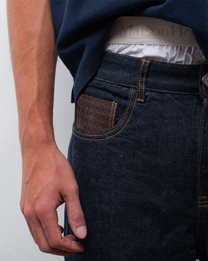 Host Raw Leather Pocket Jeans