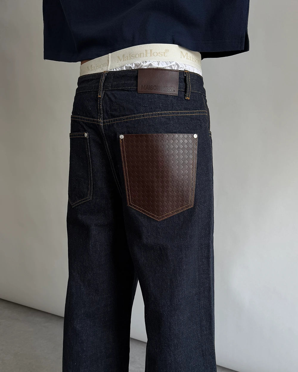 Host Raw Leather Pocket Jeans