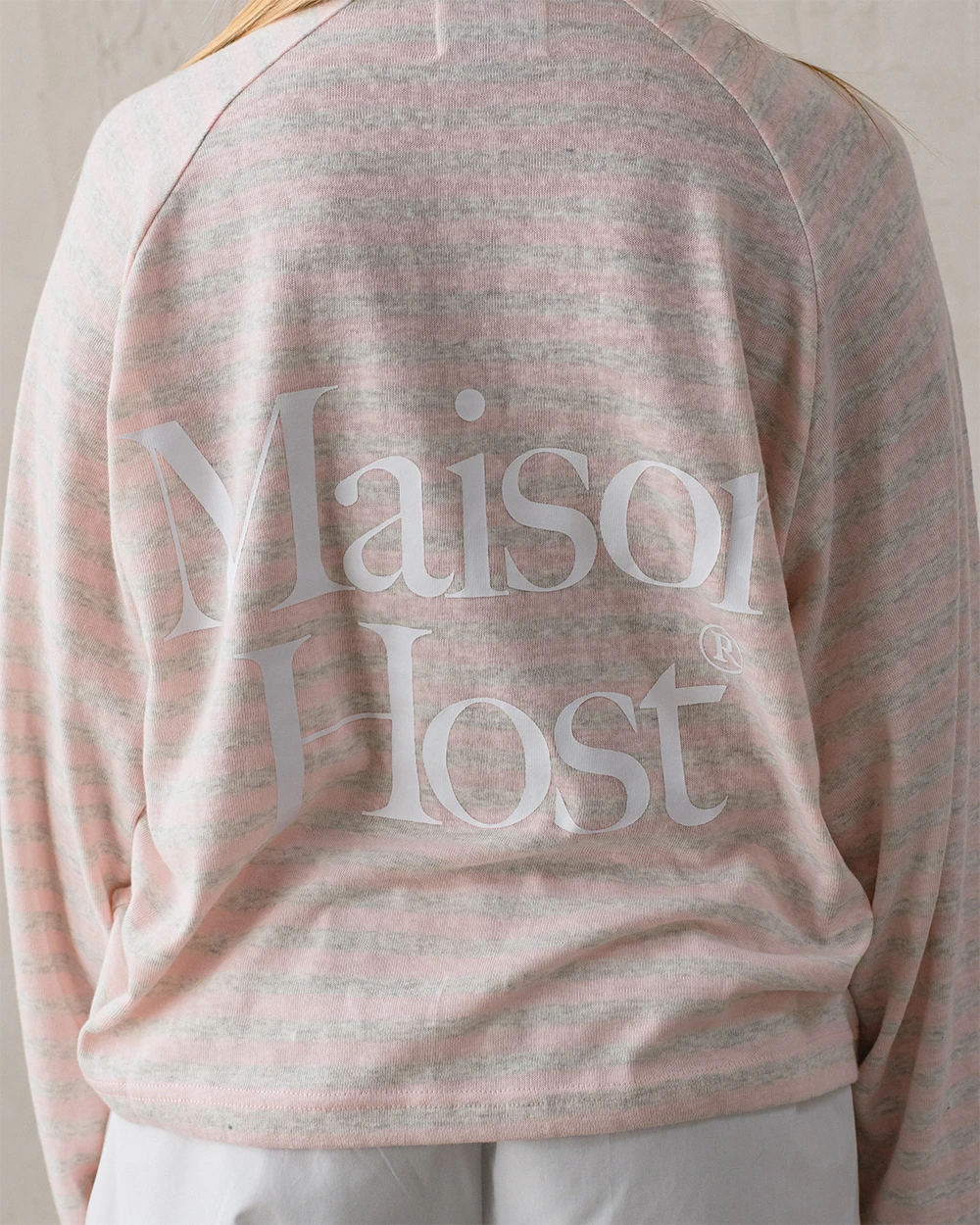 Host Striped Rag Pink Long Sleeve