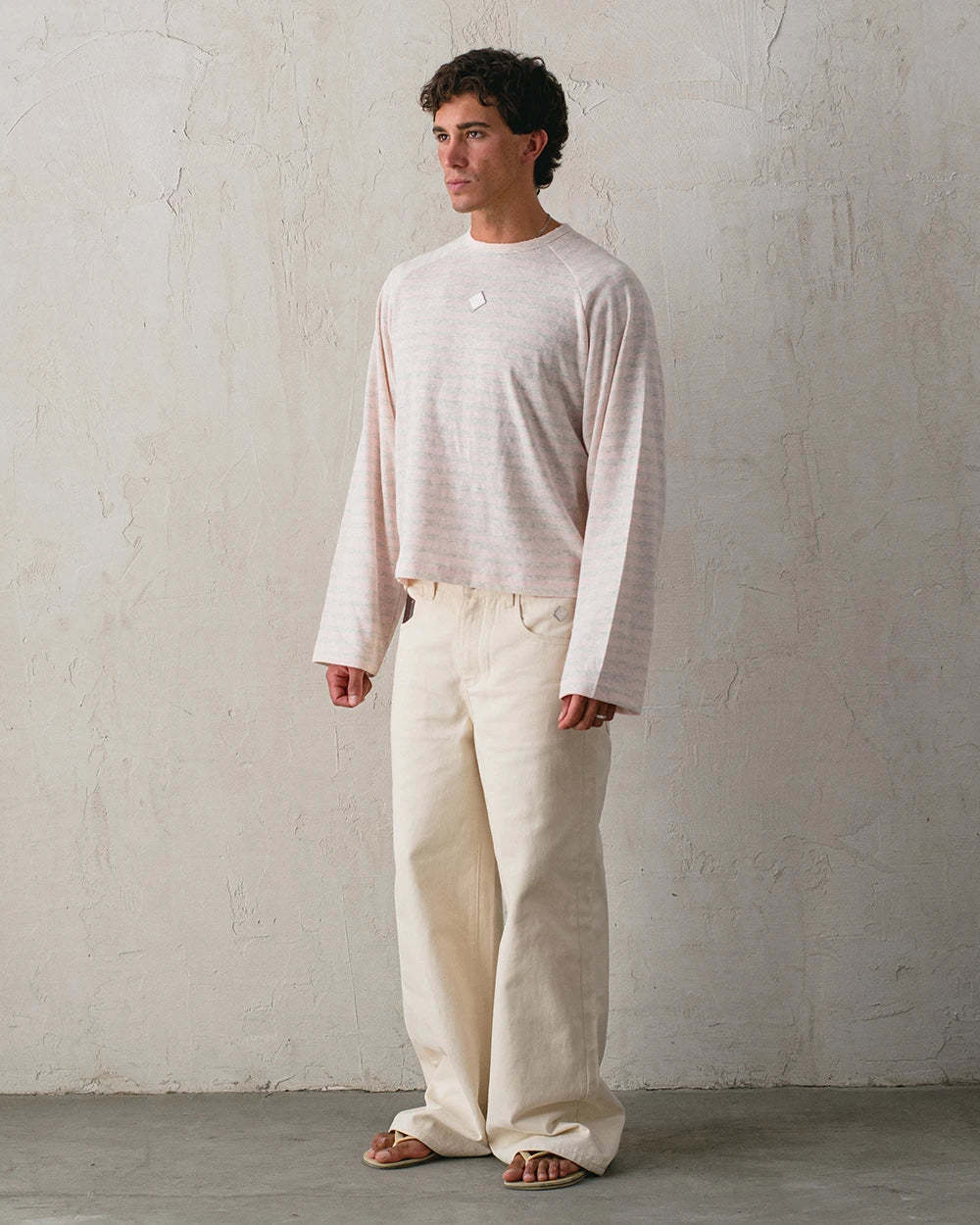Host Striped Rag Pink Long Sleeve