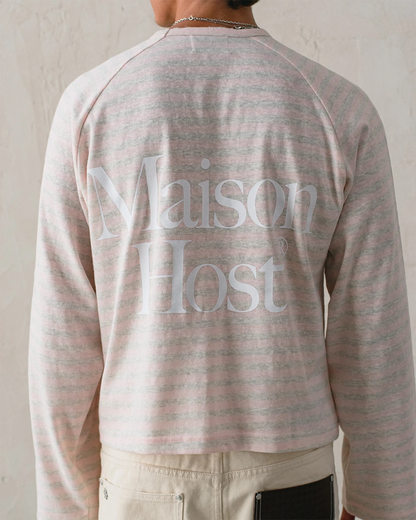 Host Striped Rag Pink Long Sleeve