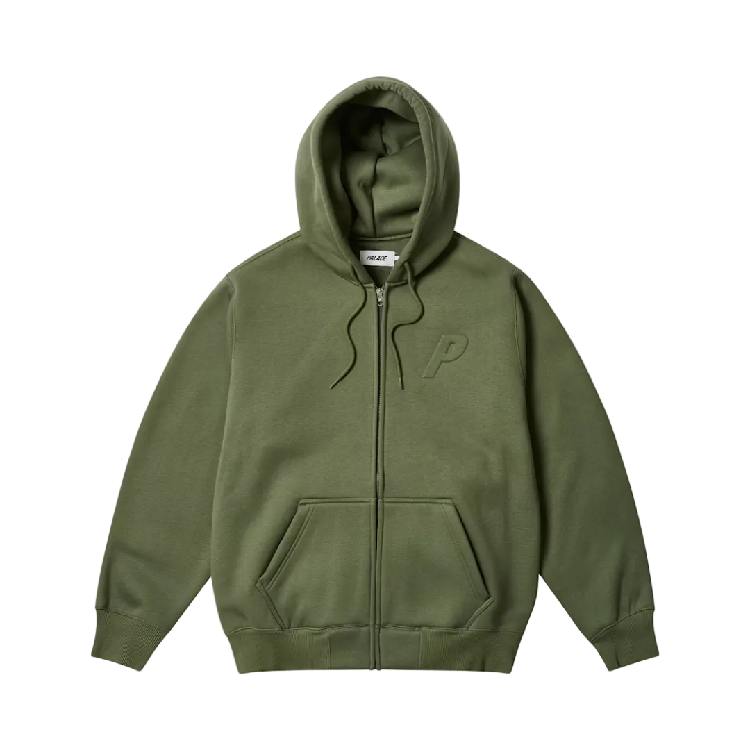 Palace Embossed Zip Olive