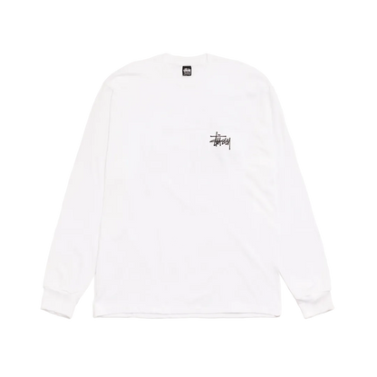 Stussy Basic weißes Langarmshirt