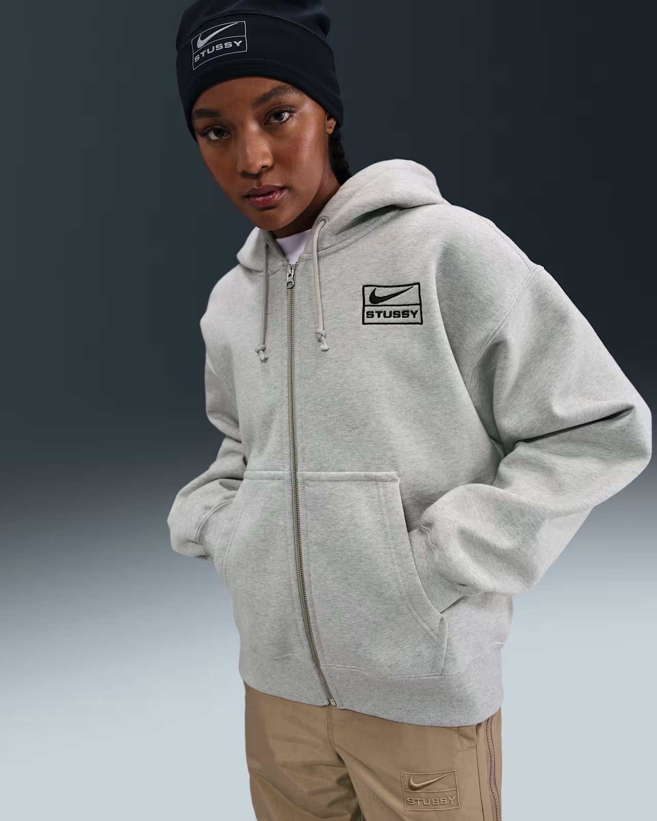 Stussy x Nike Zip Grey