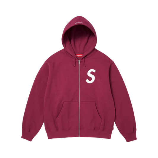 Supreme Bordeaux Kapuzenpullover mit Reißverschluss