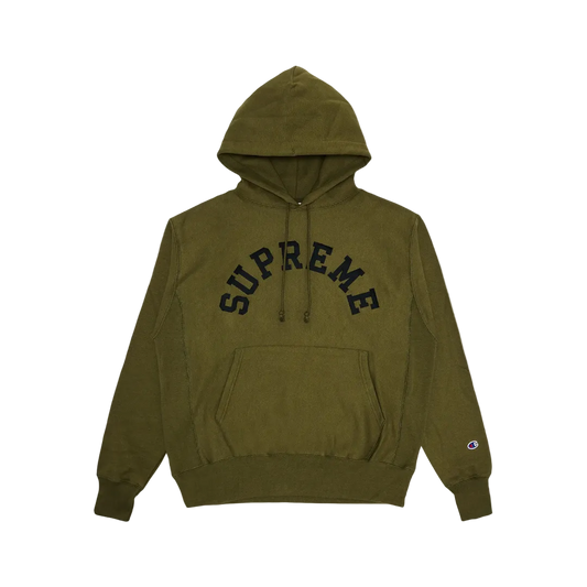 Supreme x Champion Hoodie Olivgrün
