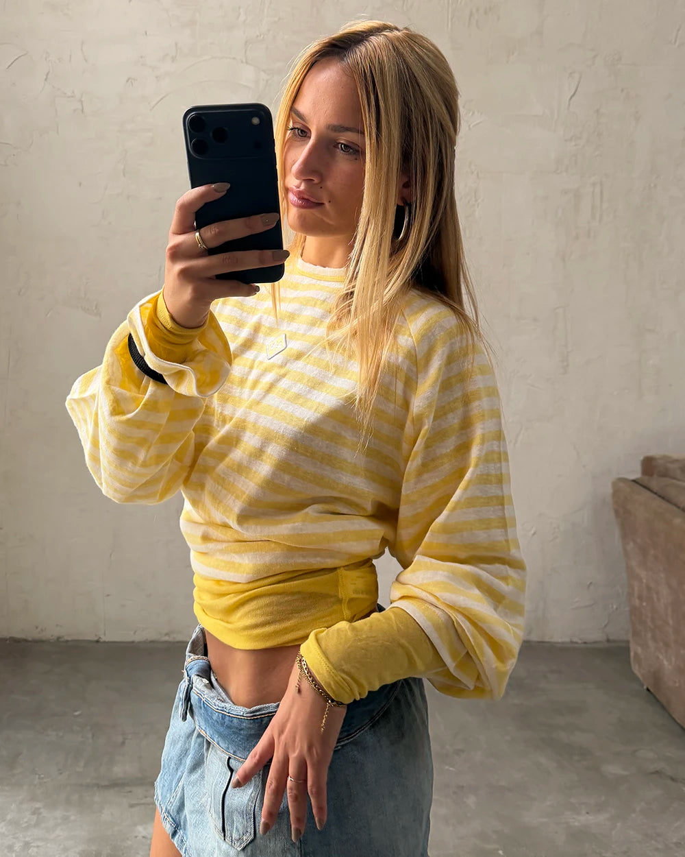 Host Striped Rag Yellow Long Sleeve