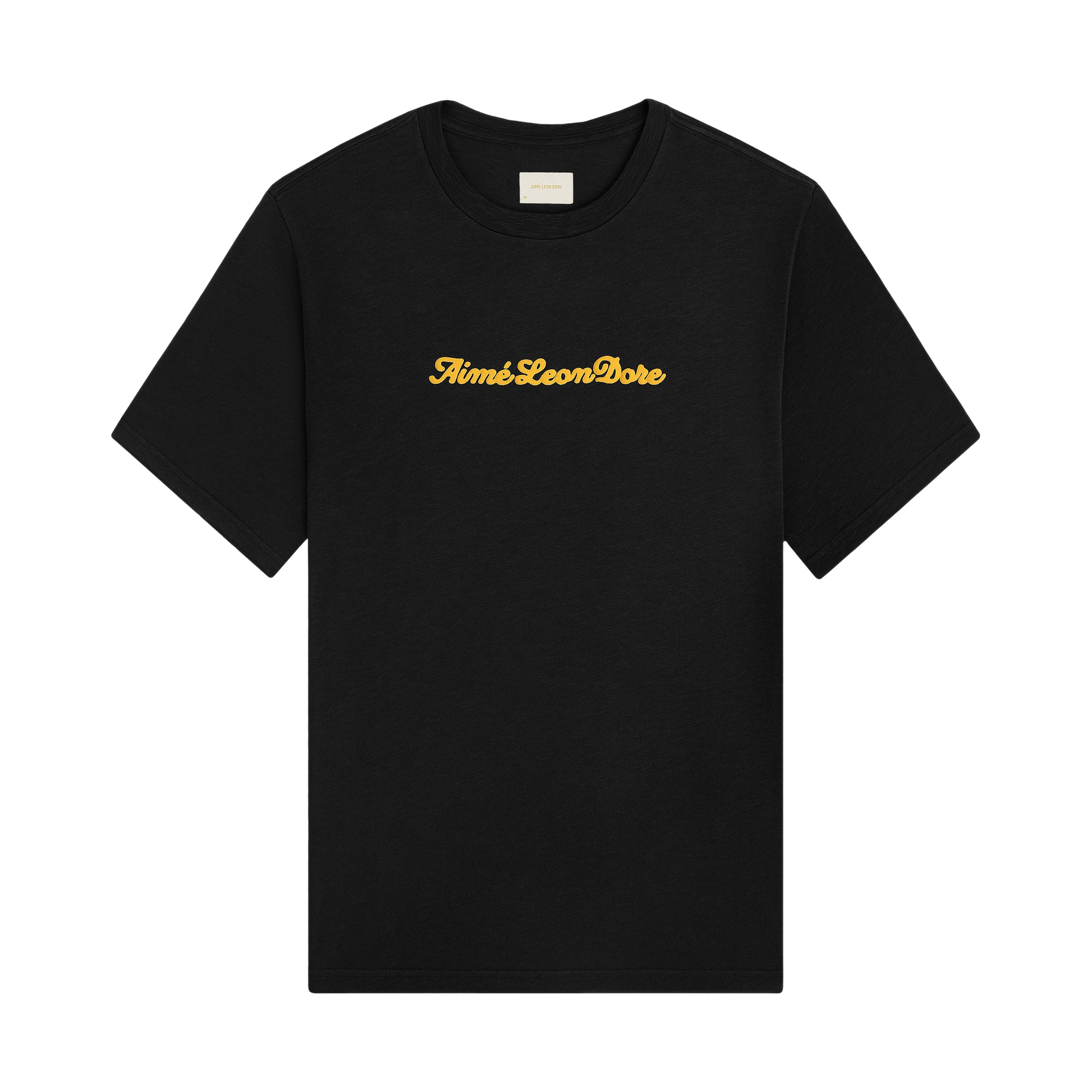 Aime Leon Dore Puff Print Tee - black, yellow | Saturday Concept
