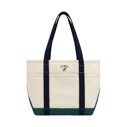 Aime Leon Dore Small Crest Tote Bag Navy - green, navy | Saturday Concept