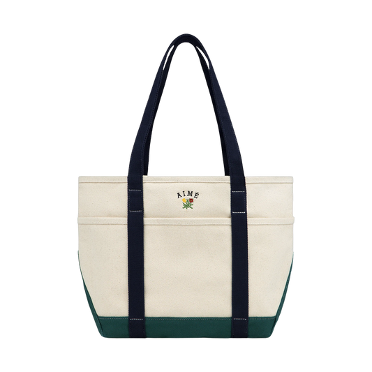 Aime Leon Dore Small Crest Tote Bag Navy - green, navy | Saturday Concept