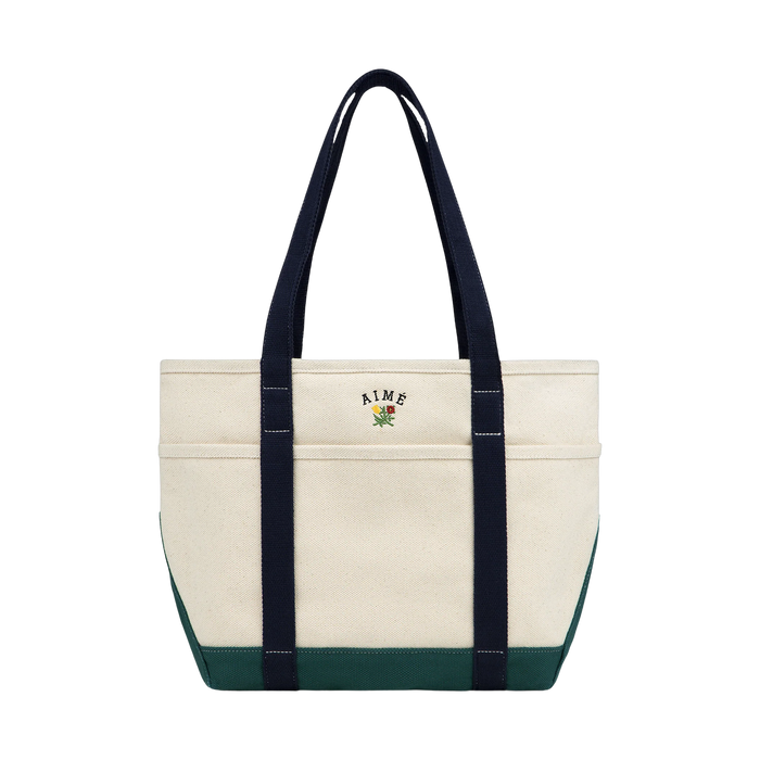 Aime Leon Dore Small Crest Tote Bag Navy - green, navy | Saturday Concept