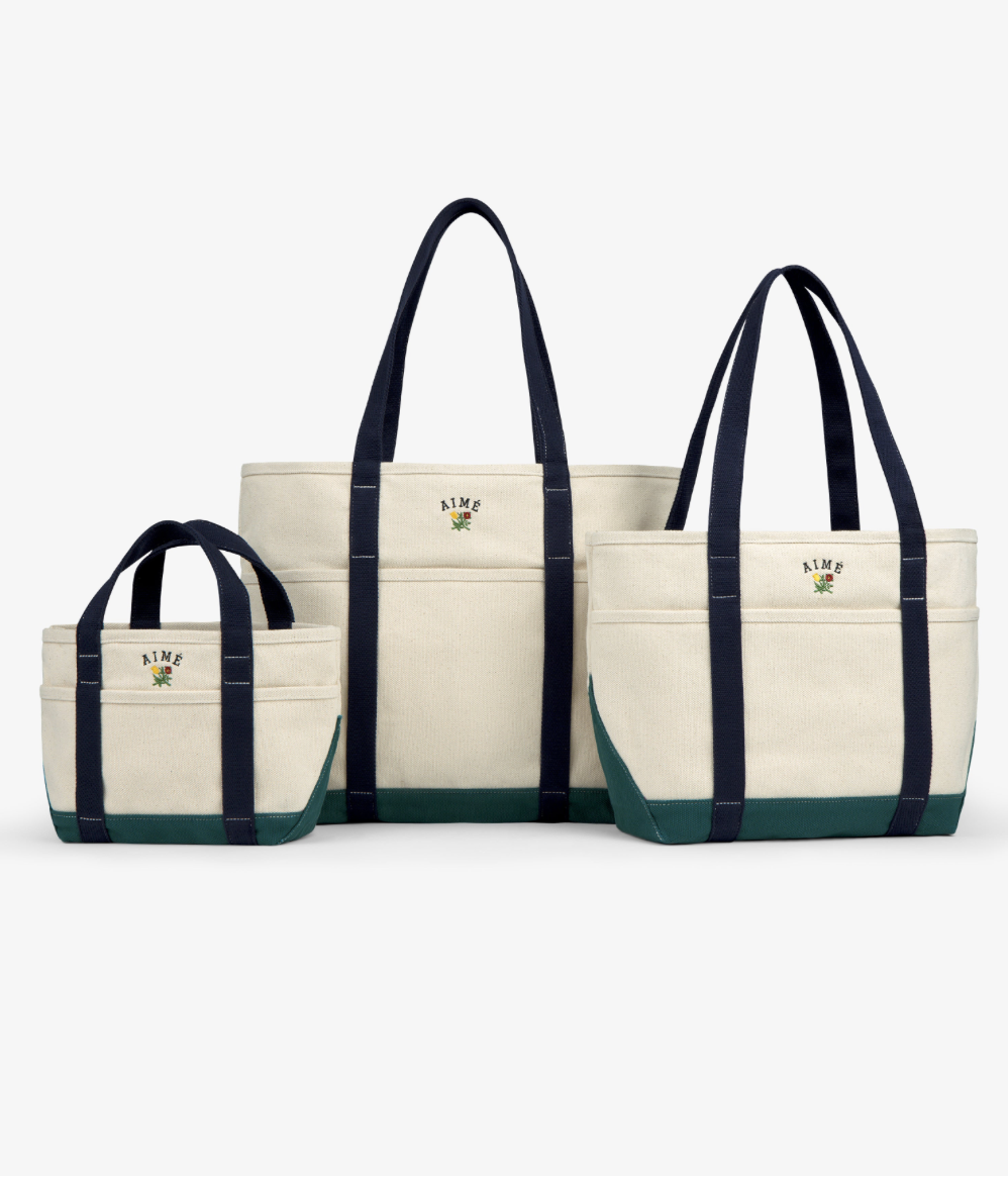 Aime Leon Dore Small Crest Tote Bag Navy - green, navy | Saturday Concept