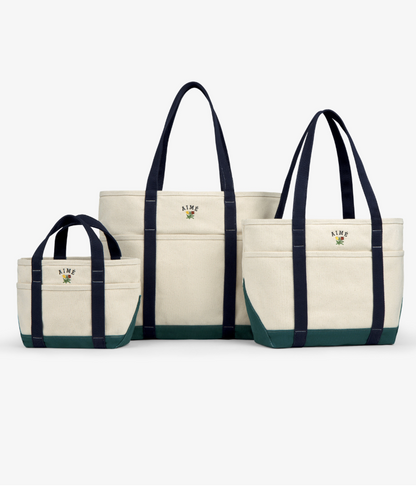 Aime Leon Dore Small Crest Tote Bag Navy - green, navy | Saturday Concept