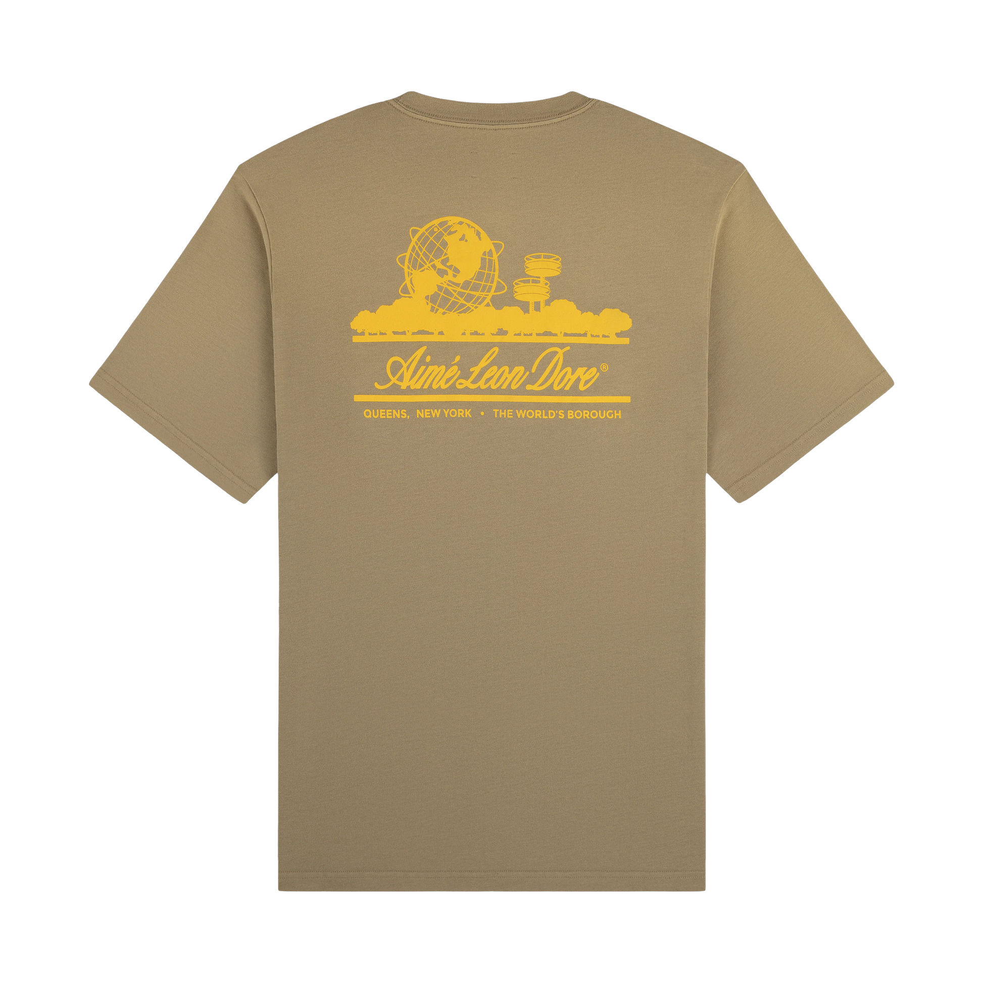 Aime Leon Dore Sun Faded Unisphere Oak Tee - brown | Saturday Concept